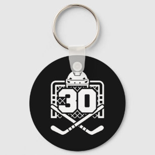 Hockey Number 30 Jersey Funny Hockey Player Game D Key Ring