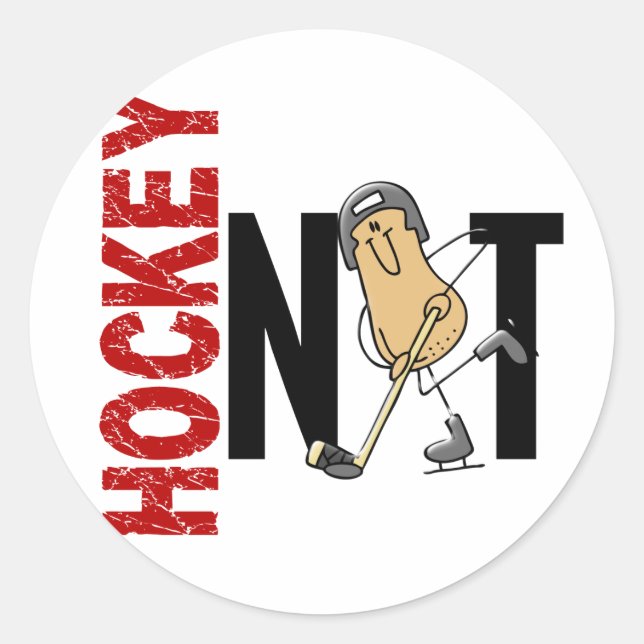 Hockey Nut 1 Classic Round Sticker (Front)