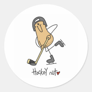 Hockey Nut Classic Round Sticker