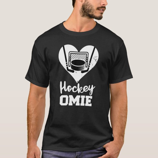 Hockey Omie Hockey Heart Grandma Omie T-Shirt (Front)