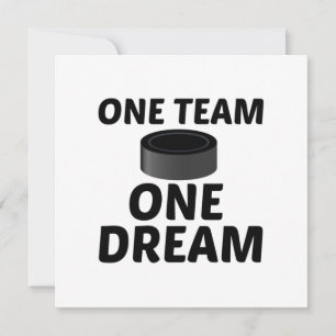 HOCKEY ONE TEAM ONE DREAM THANK YOU CARD