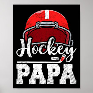 Hockey Papa Hockey Player Game Day Father's Day Poster