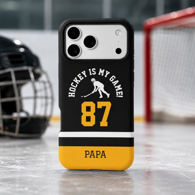 Hockey Papa Jersey Style Phone Case (Hockey-inspired phone case for proud papas and ice hockey fans.)