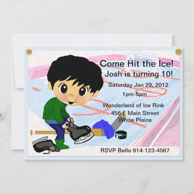 Hockey Party Invitation (Front)