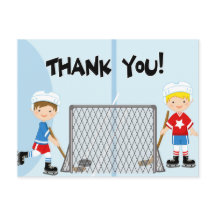 Hockey Party Sports Birthday Thank You Postcard