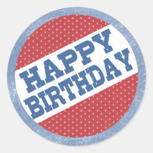 Hockey Party Sticker - Happy Birthday