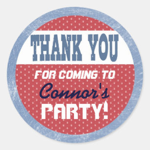 Hockey Party Sticker - Thank You Sticker