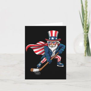 Hockey Patriotic Puck Player For Men Card