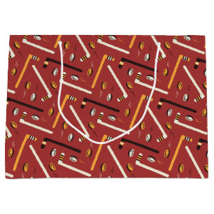 Hockey Pattern Large Gift Bag
