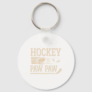 Hockey Paw Paw - Hockey Player Retro Vintage Key Ring