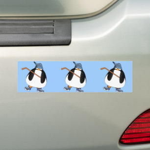 Hockey Penguin Bumper Sticker