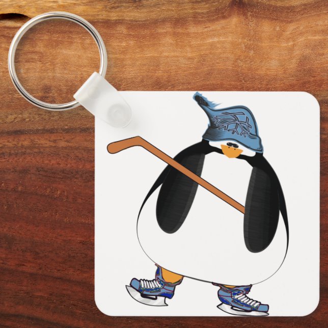 Hockey Penguin Key Ring (Front)