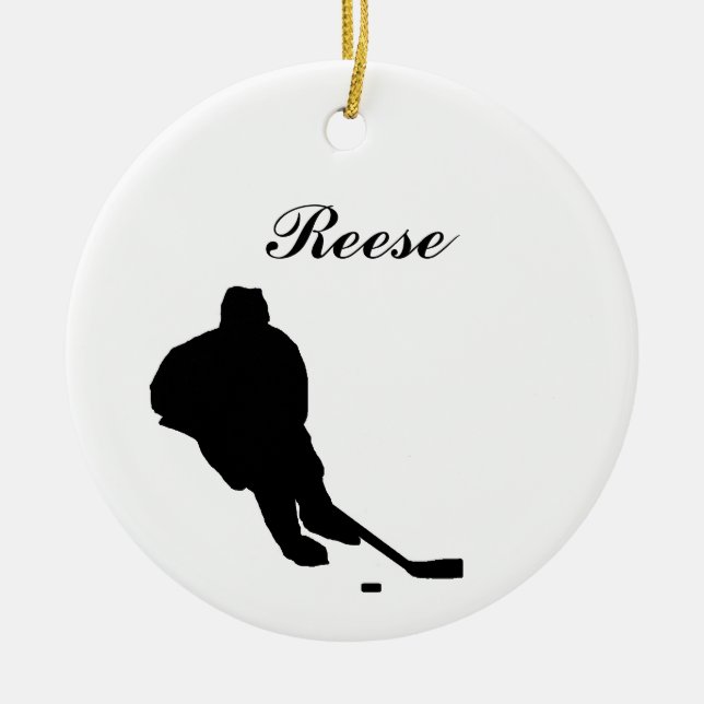 Hockey Personalised Christmas Ornament (Front)