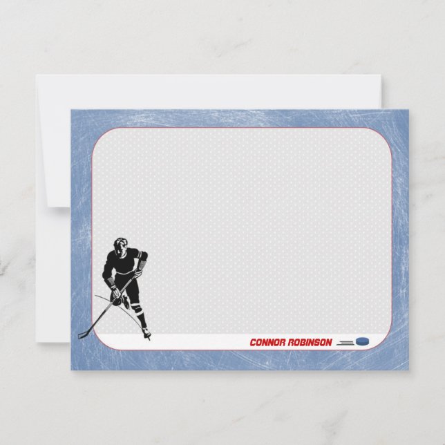 Hockey Personalised Note Cards (Front)
