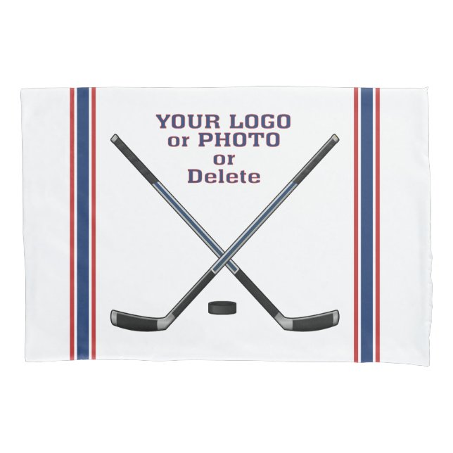 Hockey Pillow Case, Personalised & Your LOGO/PHOTO Pillowcase (Front)