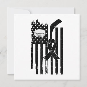 Hockey Pink Ribbon Breast Cancer Awareness Sport L Thank You Card