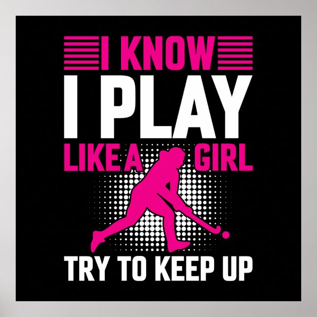 Hockey Play Like a Girl Ceramic Poster (Front)