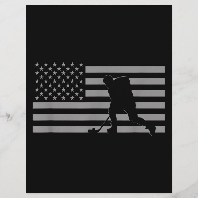 Hockey Player - American Flag Hockey Custom Letterhead (Front)