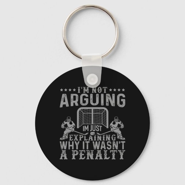 Hockey Player Arguing Gift Fun Hockey  Key Ring (Front)