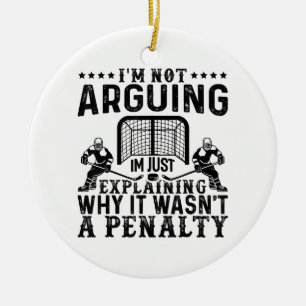 Hockey Player Arguing Gift Funny Hockey Ceramic Tree Decoration