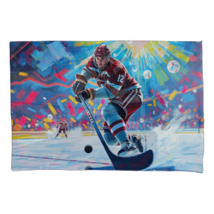Hockey Player at Goal Pillowcase