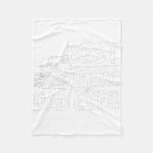 Hockey Player Best Pucking Dad Ever Hockey Father Fleece Blanket
