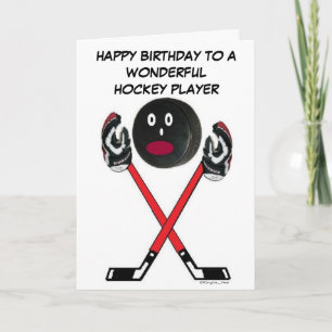 Hockey Player Birthday Card