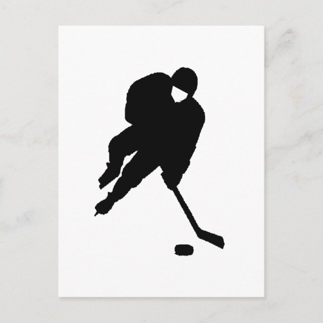 hockey player black postcard (Front)