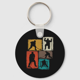 Hockey Player Collage Men Kids Coach Youth Boys Key Ring