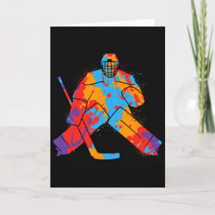 Hockey Player Colorful Goalkeeper Boys Ice Hockey Card