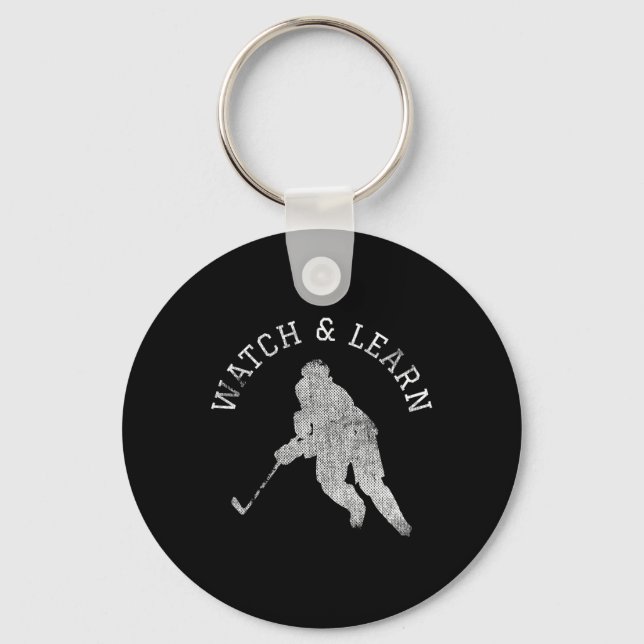 Hockey Player Expertise Bragging  Key Ring (Front)