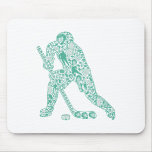 Hockey Player Fans Youth Ice Hockey Lover Men Kids Mouse Mat