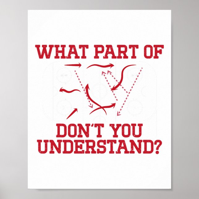 Hockey Player Funny Rink Diagram Youth Ice Hockey  Poster (Front)