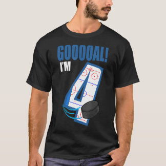 Hockey Player Goal Gooooal I'm 4 Ice Hockey Birthd T-Shirt
