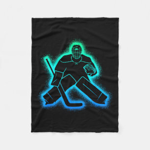 Hockey Player Goalkeeper Kids Men Boys Ice Hockey Fleece Blanket