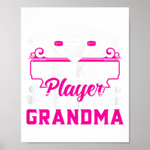 Hockey Player Grandma Funny Ice Hockey Grandma Mot Poster