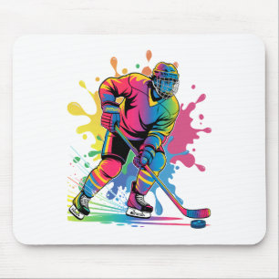 Hockey Player Graphic (1) Mouse Mat