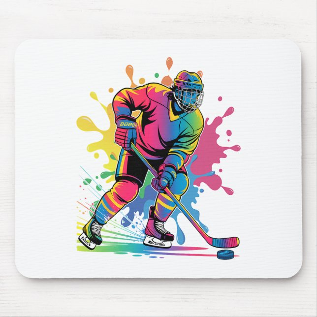 Hockey Player Graphic (1)  Mouse Mat (Front)