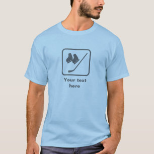 Hockey Player -- Grey Logo -- Customisable T-Shirt