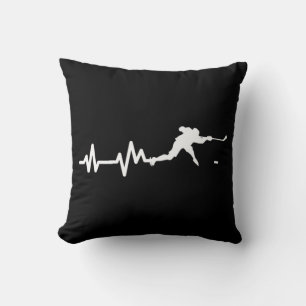 Hockey Player Heartbeat Ice Hockey Gift Cushion