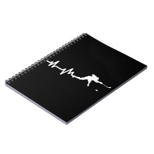Hockey Player Heartbeat Ice Hockey Notebook