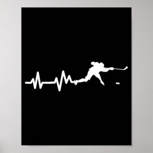 Hockey Player Heartbeat Ice Hockey Poster