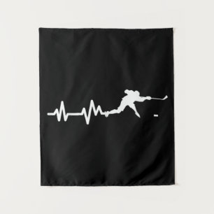Hockey Player Heartbeat Ice Hockey Tapestry