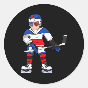 Hockey Player Hockey Lovers Classic Round Sticker