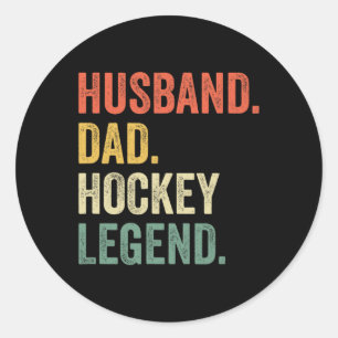 Hockey Player Husband Dad Hockey Legend Vintage Classic Round Sticker