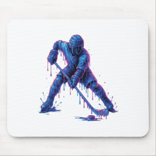 Hockey Player Ice Cream Drip Graphic Youth Men Wom Mouse Mat