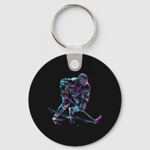 Hockey Player Ice Hockey Performance Key Ring