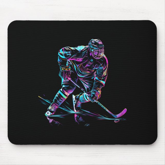 Hockey Player Ice Hockey Performance Mouse Mat (Front)