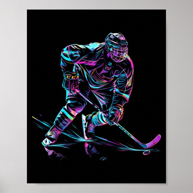 Hockey Player Ice Hockey Performance Poster (Front)