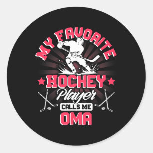 Hockey Player Ice My Favorite Hockey Player Calls Classic Round Sticker